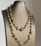 Crystal Bohemian Multicolored Shell Double-Layer Necklace Luxury Long Necklace