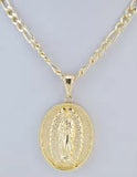 14k Gold Plated Virgin Mary Pendant Necklace