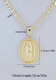 14k Gold Plated Virgin Mary Pendant Necklace