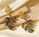 Palm Leaf Earrings 18K Stainless Steel