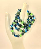 Blue & Green Crystal & Hematite Bracelet