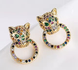 Gold Plated Leopard Earrings Multiple Design Options