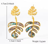 Palm Leaf Earrings 18K Stainless Steel