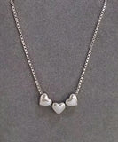 Triple Heart Necklace Gold Plated Stainless Steel