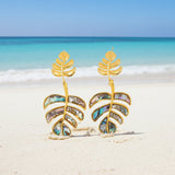 Palm Leaf Earrings 18K Stainless Steel