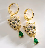 Gold Plated Leopard Earrings Multiple Design Options