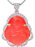 🔥💎🔥 18K Gold Plated & Silver CZ Laughing Buddha Unisex Necklace - Multiple Color Options🔥💎🔥