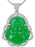 🔥💎🔥 18K Gold Plated & Silver CZ Laughing Buddha Unisex Necklace - Multiple Color Options🔥💎🔥