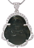 🔥💎🔥 18K Gold Plated & Silver CZ Laughing Buddha Unisex Necklace - Multiple Color Options🔥💎🔥