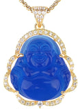 🔥💎🔥 18K Gold Plated & Silver CZ Laughing Buddha Unisex Necklace - Multiple Color Options🔥💎🔥