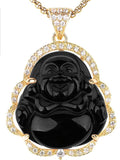 🔥💎🔥 18K Gold Plated & Silver CZ Laughing Buddha Unisex Necklace - Multiple Color Options🔥💎🔥