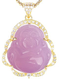 🔥💎🔥 18K Gold Plated & Silver CZ Laughing Buddha Unisex Necklace - Multiple Color Options🔥💎🔥