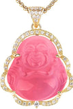 🔥💎🔥 18K Gold Plated & Silver CZ Laughing Buddha Unisex Necklace - Multiple Color Options🔥💎🔥