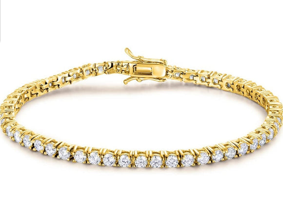 🔥💎🔥 18K Yellow or White Gold Plated 5MM Cubic Zirconia Unisex Tennis Bracelet 🔥💎🔥