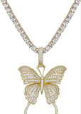 14K Gold Plated Butterfly
Cubic Zirconia Necklace  